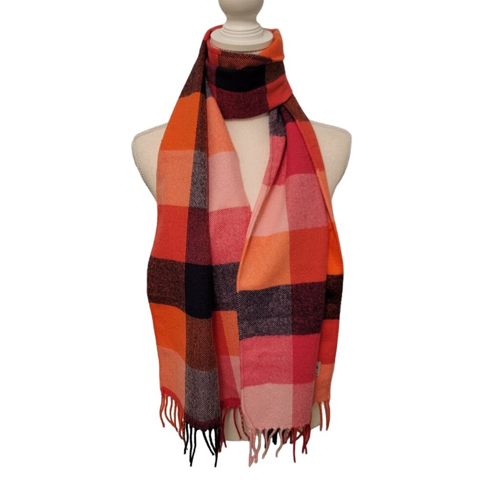 NWOT‎ Joules Bracken Scarf Bright Gingham Woven Colorful 100% Acrylic
